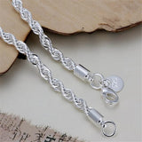 Twisted Rope Bracelets Fashion Silver Jewelry