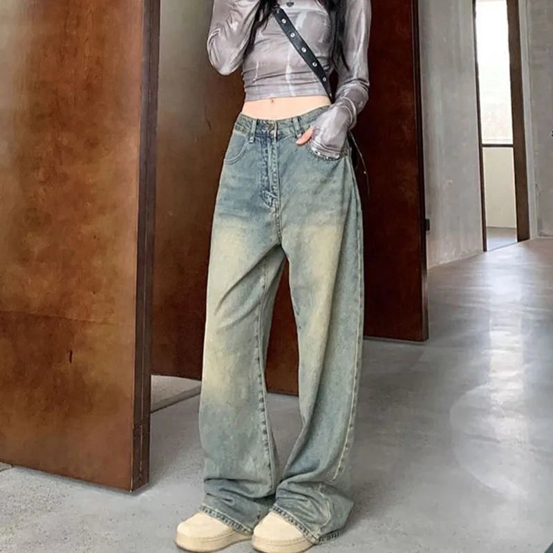 Women Vintage Y2K Baggy High Waist Jeans