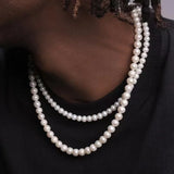 Rock Imitation Pearl Necklace Hip Hop Pearl Bead Chain Choker Fashion Party