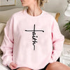 Faith Cross Hoodie Christian Women Crewneck Sweatshirt
