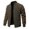 Mens Patchwork Thick Fleece Lined Bomber Jacket