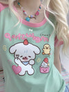 Y2k Harajuku Patchwork T Shirts Jaanese Fashion Kawaii Sweet Streetwear Summer 2024