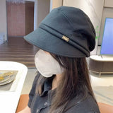 2023 New Women Newsboy Cabbie Beret Cap Plush and thick Casual Hat Winter