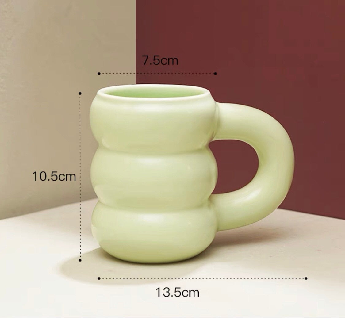 Mug Nordic Coffee Cups with Big Handrip Colored Ceramics