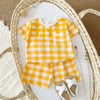 Summer Baby Clothes Set: Heart Tee and Plaid Shorts