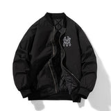 Men's Padded Bomber Jacket with High-Quality Embroidery Winter Autumn Zip-Up Windbreaker