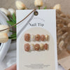 Luxury Handmade Gold Foil Press On Nails with Charms and Flowers