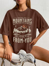 Soft Short Sleeve Tshirt Women Fashion Graphic Sunset Top
