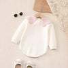 2024 Autumn Baby Bodysuit Cute Knit Mint leaf Collar Long Sleeve Bodysuit