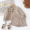 2024 New Plaid Kids Clothing Set