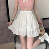 Women’s White Pleated A-Line Mini Skirt Preppy Kawaii Style