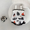 2024 Autumn Baby Clothes 0-3Y Girls Sailing Jacquard Knitted Bodysuit Infant Boys