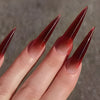 Acrylic RedBlack Gradient Press-on Nails Coffin Ballerina False