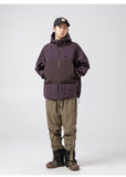 Waterproof Men's Loose Jacket with Contrast Color Patchwork Perfect for Autumn