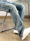 Trousers Flared Male Cowboy Pants Straight Jeans for Men Bootcut