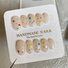 Sparkle Handmade Oval Press On Nails Glitter Dots Full Cover