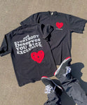 Harajuku Funny Love Print T-shirt New Gothic High Street Punk Casual Loose Top Men