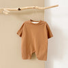 Summer Rompers Solid Short Sleeve Bodysuit Outfit