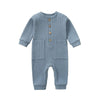 Baby Romper Cotton Solid Soft Infant Jumpsuit With Pocket Girl Boy Long Sleeve Bebe