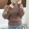Autumn Winter Embroidery Knit Sweater for Women