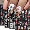 2024 5D Christmas Nail StickersSnowflake and Santa Designs