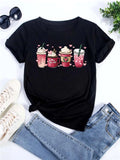 Maycaur Women's Oversized T-shirt Tee Korean Fashion Coffee Cup Print