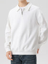 2024 Half-Zip Sweatshirts Men Korean Fashion Shirts Collar Long Sleeve Cotton