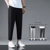 2024 Summer Ice Silk Crop Pants Men's Four sided Elastic Casual