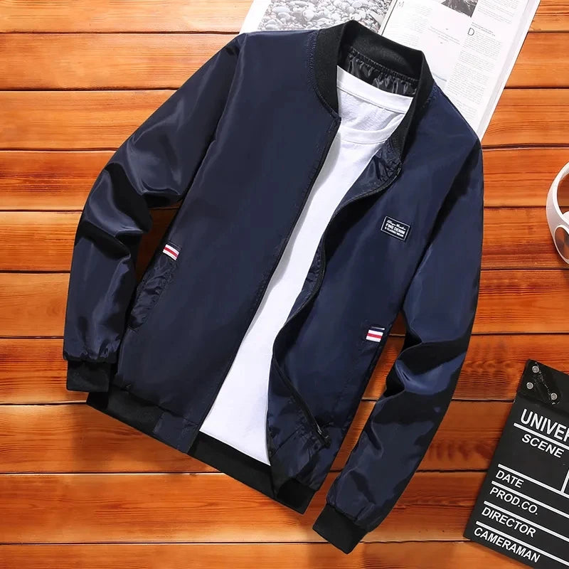 Windproof Casual Jacket Men Stylish Zipper Pocket Coat