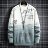 Cashmere Turtleneck Mens Sweaters Thick Warm Personality Letter Sweater