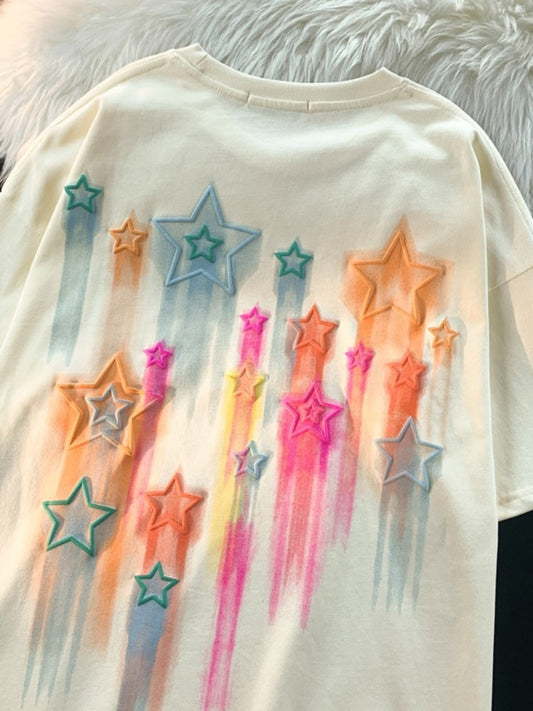 Women's Streetwear Graphic Tshirts with Star Print Tops