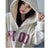Vintage Printed Letters Hooded Zipper Coat - Women's Thin Zipper Jacket Loose Casual Hoodie for Spring and Fall 2023