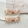 Handmade Bowknot Heart French Press-On Nail Art