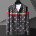 Winter Luxury Bee Embroidery Sweater Soft Warm Wool Mens Cardigans