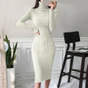 Women’s Turtleneck Knitted Bodycon Midi Dress