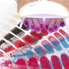 16Tips Glitter Semi-Cured Gel UV Sticker 3D French Gradient Shiny Glitter Powder