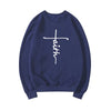 Faith Cross Hoodie Christian Women Crewneck Sweatshirt