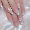 Delicate Bow French Tip Nail Art