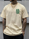 Men’s Retro Never Luck Printed Athletic T Shirt Summer