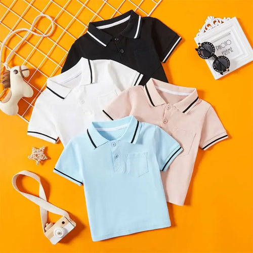 Kids Boys Summer Short Sleeve Polo Shirt Children's Toddler Outwear  7-12y