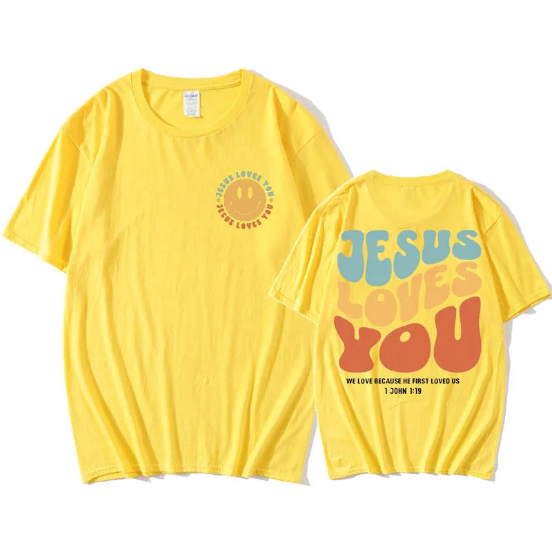 Jesus Loves You Funny T Shirt Men Christian Jesus Aesthetic T-shirt