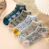 5 Pairs New Women Vintage Ankle Cute Socks Set Female Lady Harajuku Kawaii Girl Cotton