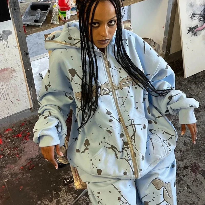 Y2K Punk Streetwear Pants – Hip-Hop Drawstring Trousers Women