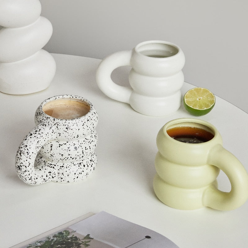 Mug Nordic Coffee Cups with Big Handrip Colored Ceramics