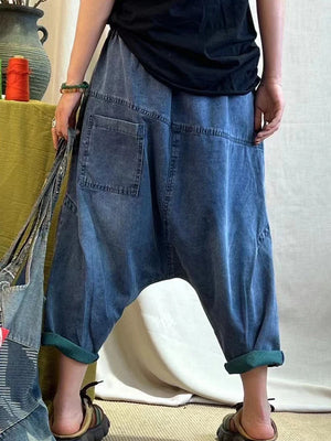 Summer Loose Cross Pants Womens Casual Harajuku Jeans Classic Trousers