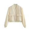 Womens White Bomber Jacket