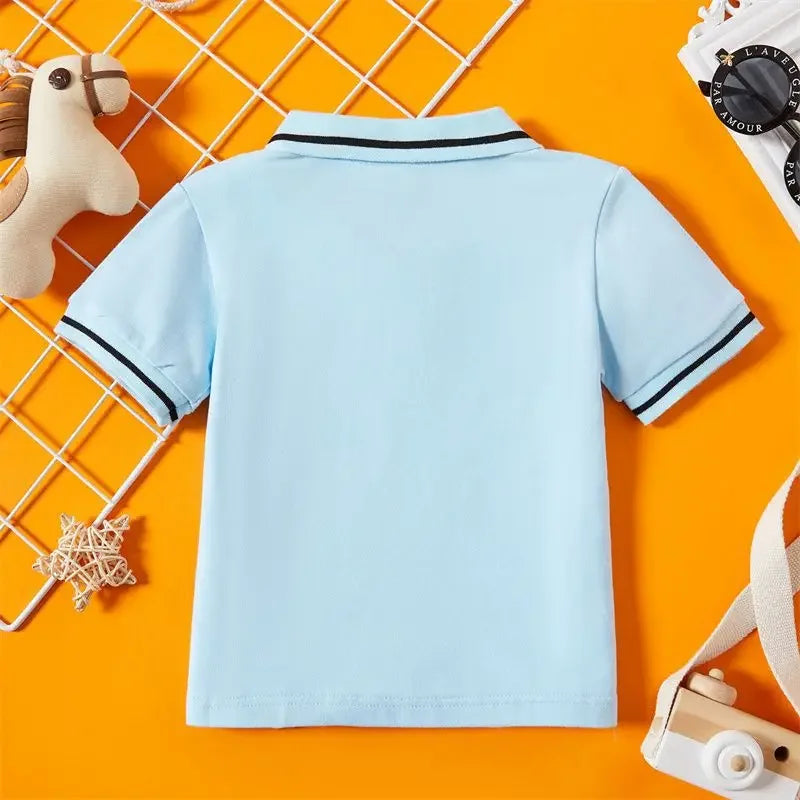 Kids Boys Summer Short Sleeve Polo Shirt Children's Toddler Outwear  7-12y