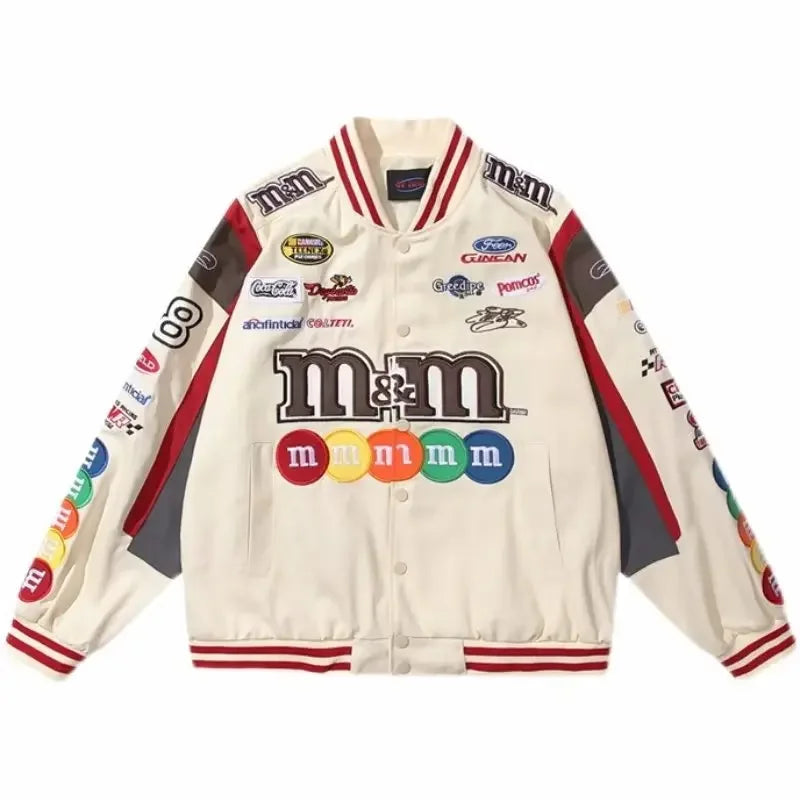 Women's Baseball Jacket Loose Hip Hop Casual Embroidered