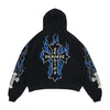 Hip hop retro flame print hoodie men y2k