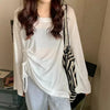 Ice Silk Sunscreen T Shirts Shirring Lace Up Loose Top Y2K Summer